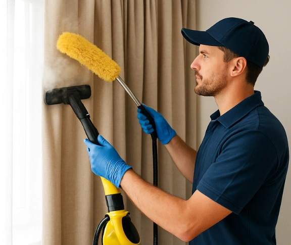 Trusted residential curtain cleaning technician Matty Curtain Cleaning rosemount QLD