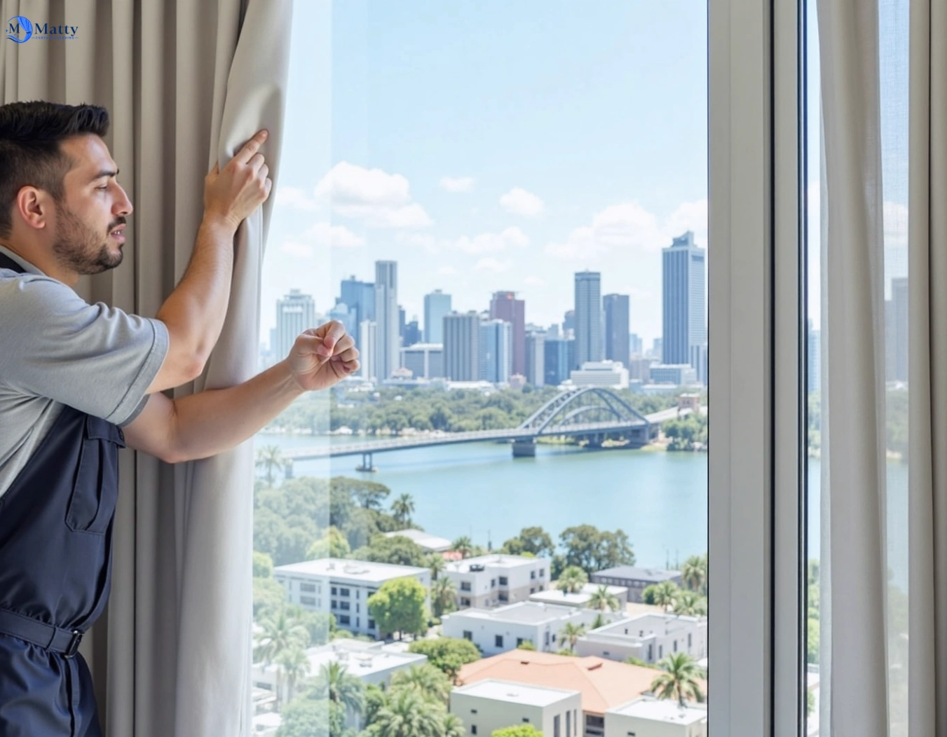 Professional curtain steam cleaning service rosemount QLD by Matty Curtain Cleaning